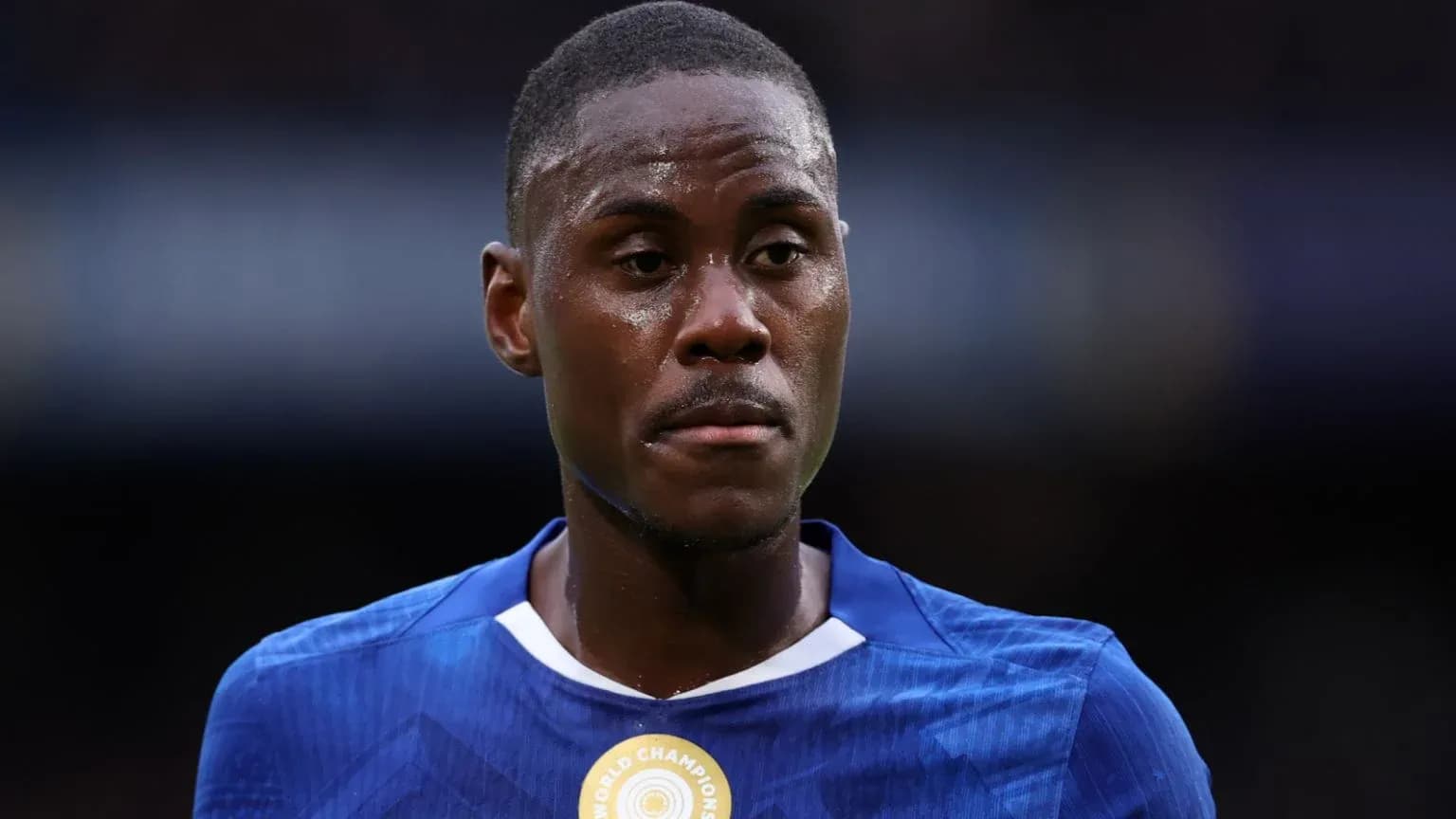 Player in blue jersey during match close-up