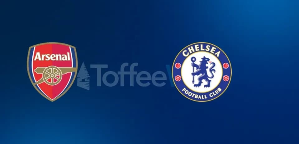 Arsenal and Chelsea football club logos displayed