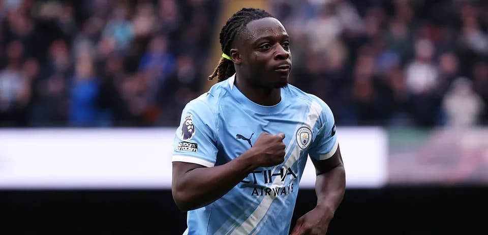 Player celebrating after scoring for Manchester City