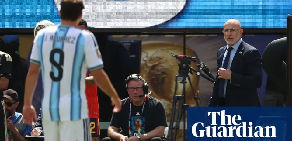 Argentina player substituted during match with coach observing
