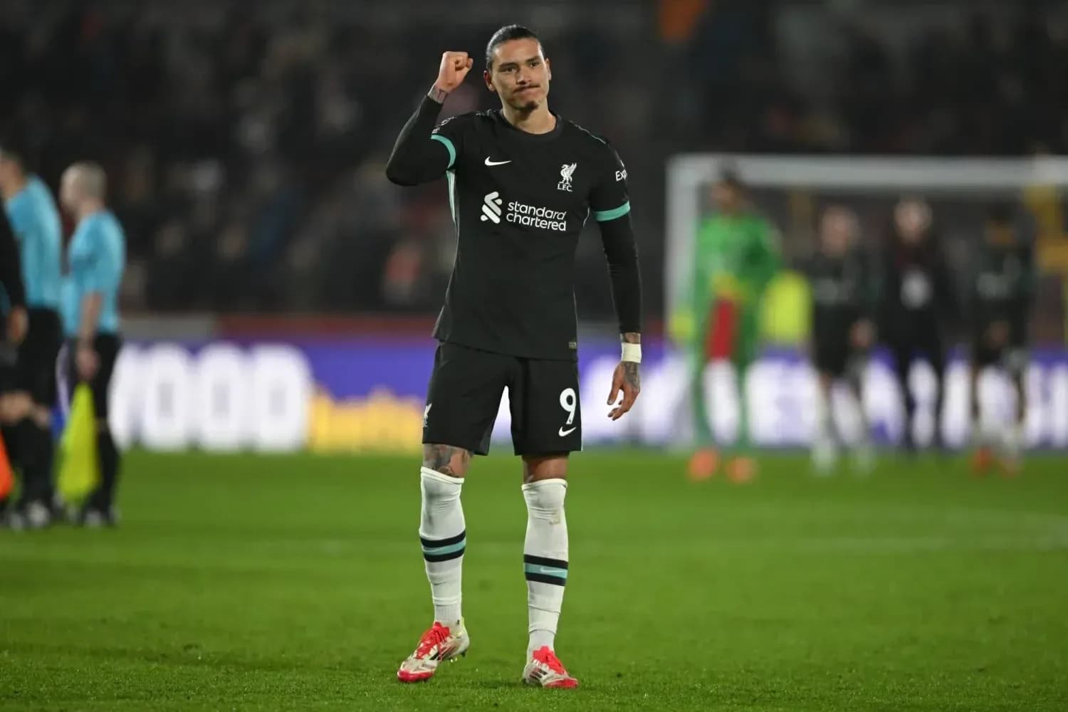 Liverpool player celebrating after scoring a goal