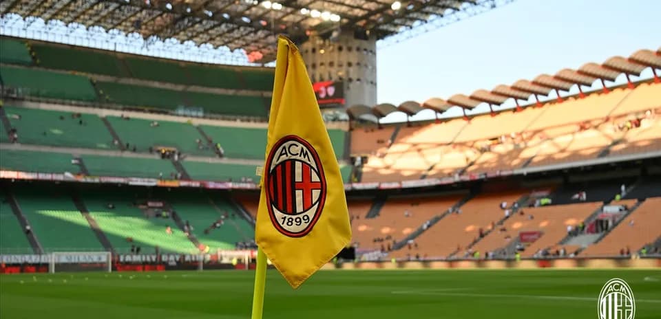 AC Milan corner flag in empty stadium