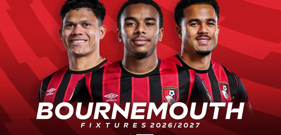 AFC Bournemouth players posing in team jerseys
