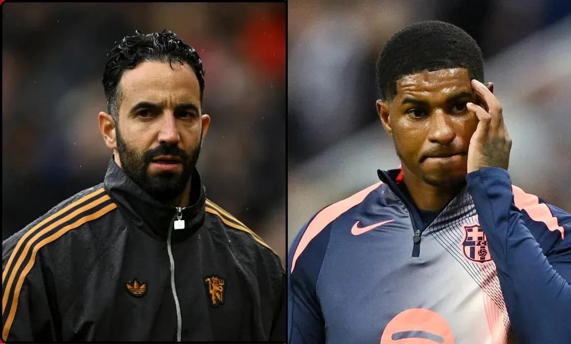 Two football players in training gear, looking serious