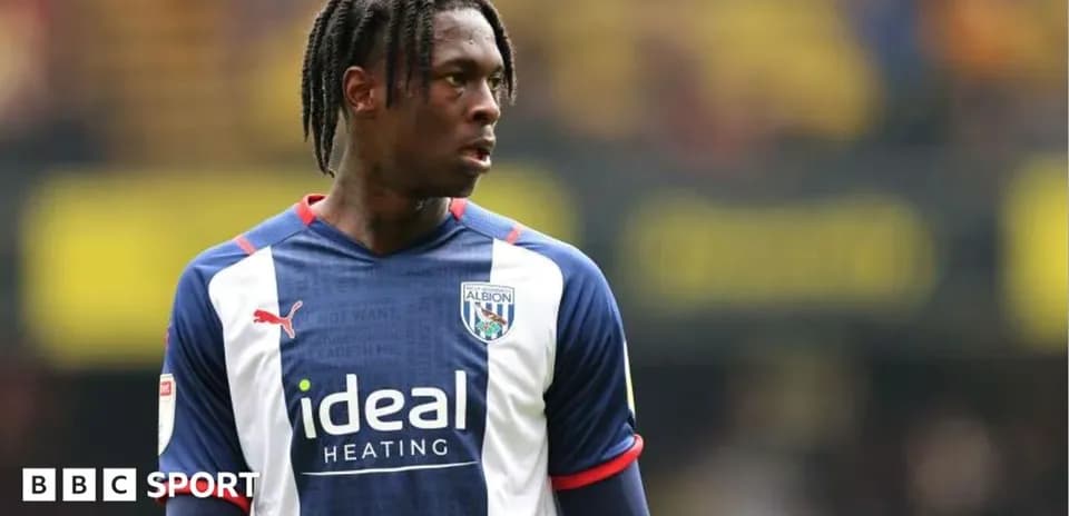 Player in West Bromwich Albion kit on the field