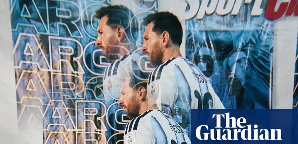 Player wearing Argentina jersey in front of backdrop