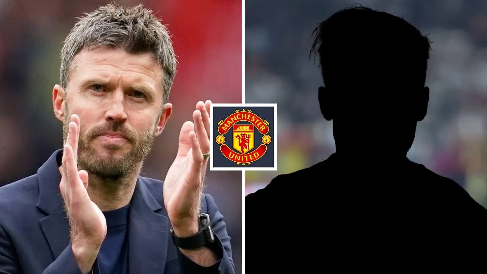 Manager applauding with Manchester United logo background