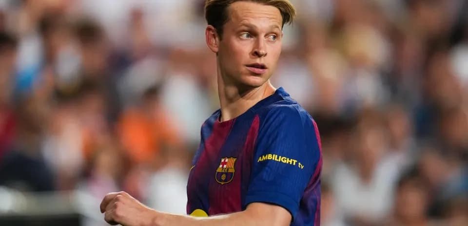Barcelona player looking back during match