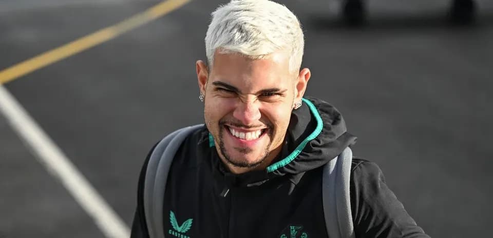 Player smiling while wearing Newcastle training gear