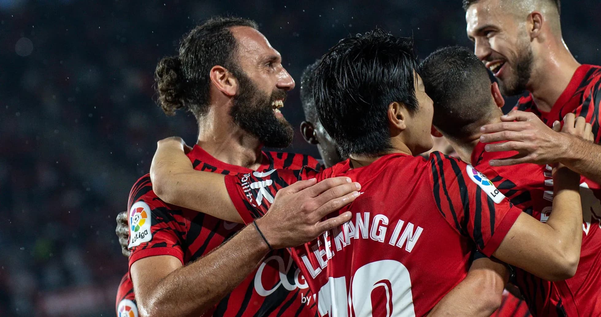 Mallorca players celebrating a goal in La Liga