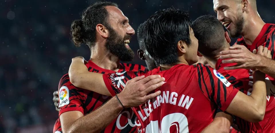 Mallorca players celebrating a goal in La Liga