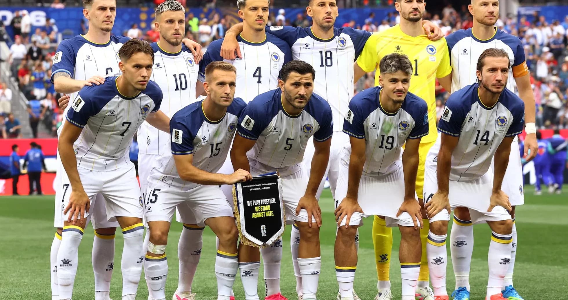 Bosnia and Herzegovina team posing before match