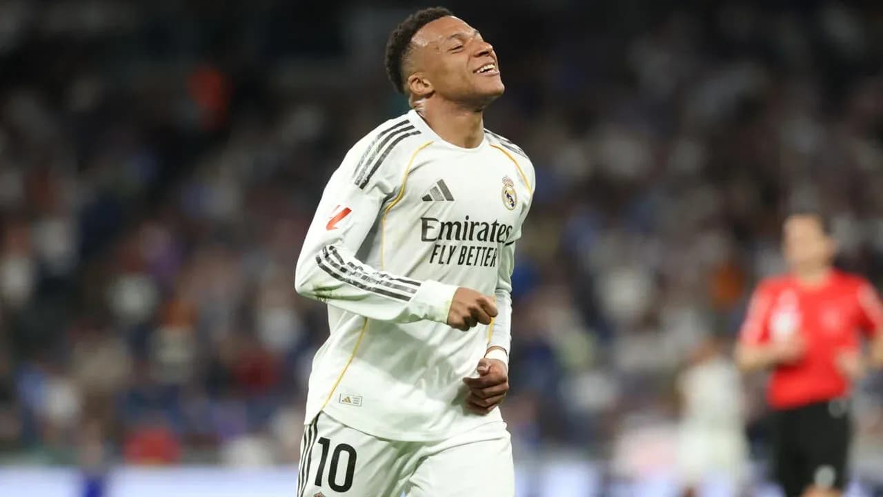 Player celebrating after scoring a goal for Real Madrid
