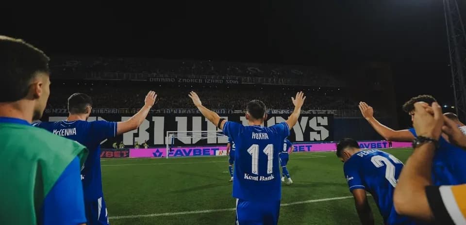 Dinamo Zagreb players celebrating a match