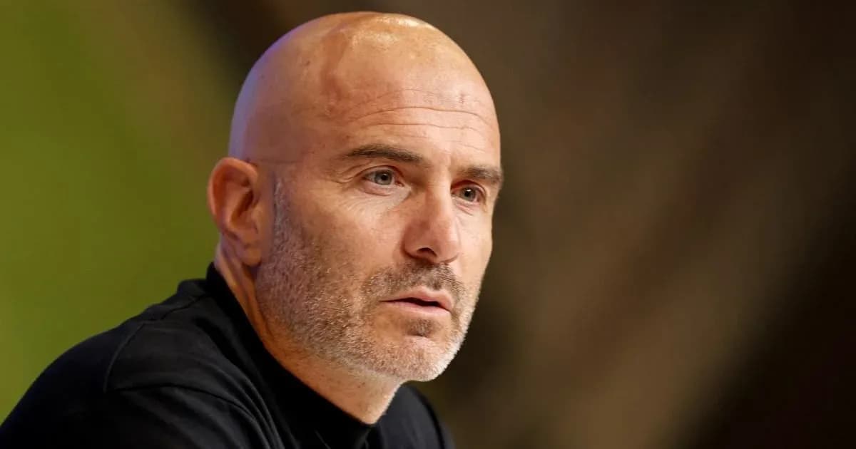 Manager speaking during a press conference event