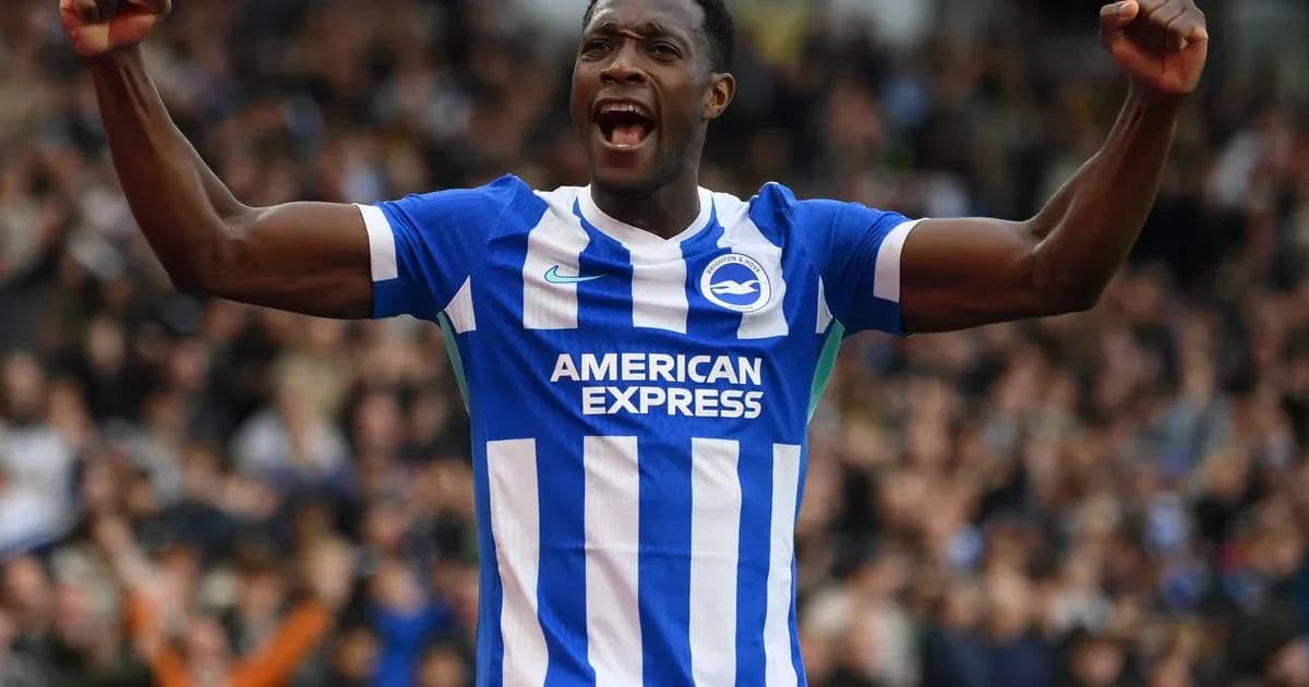 Player celebrating in Brighton & Hove Albion kit
