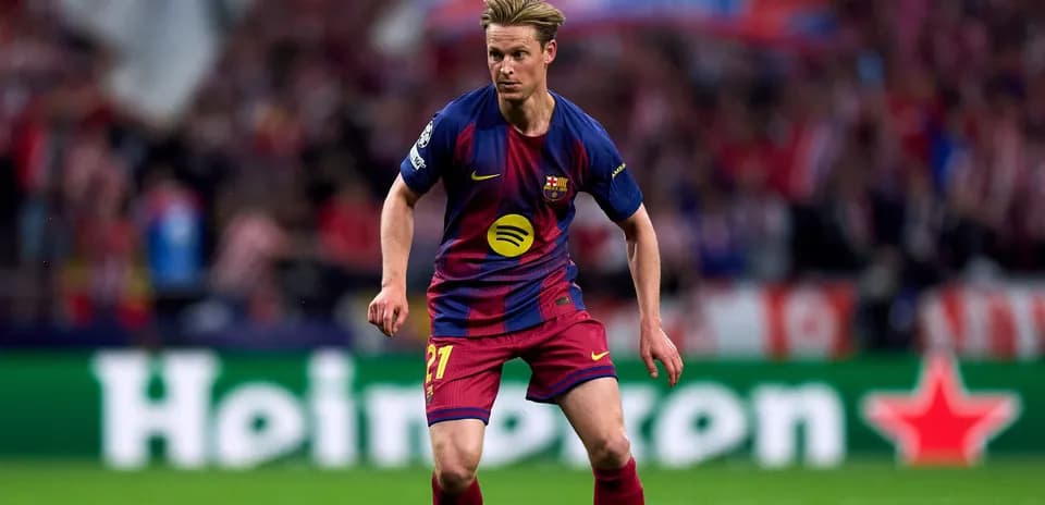 Barcelona player running during a Champions League match