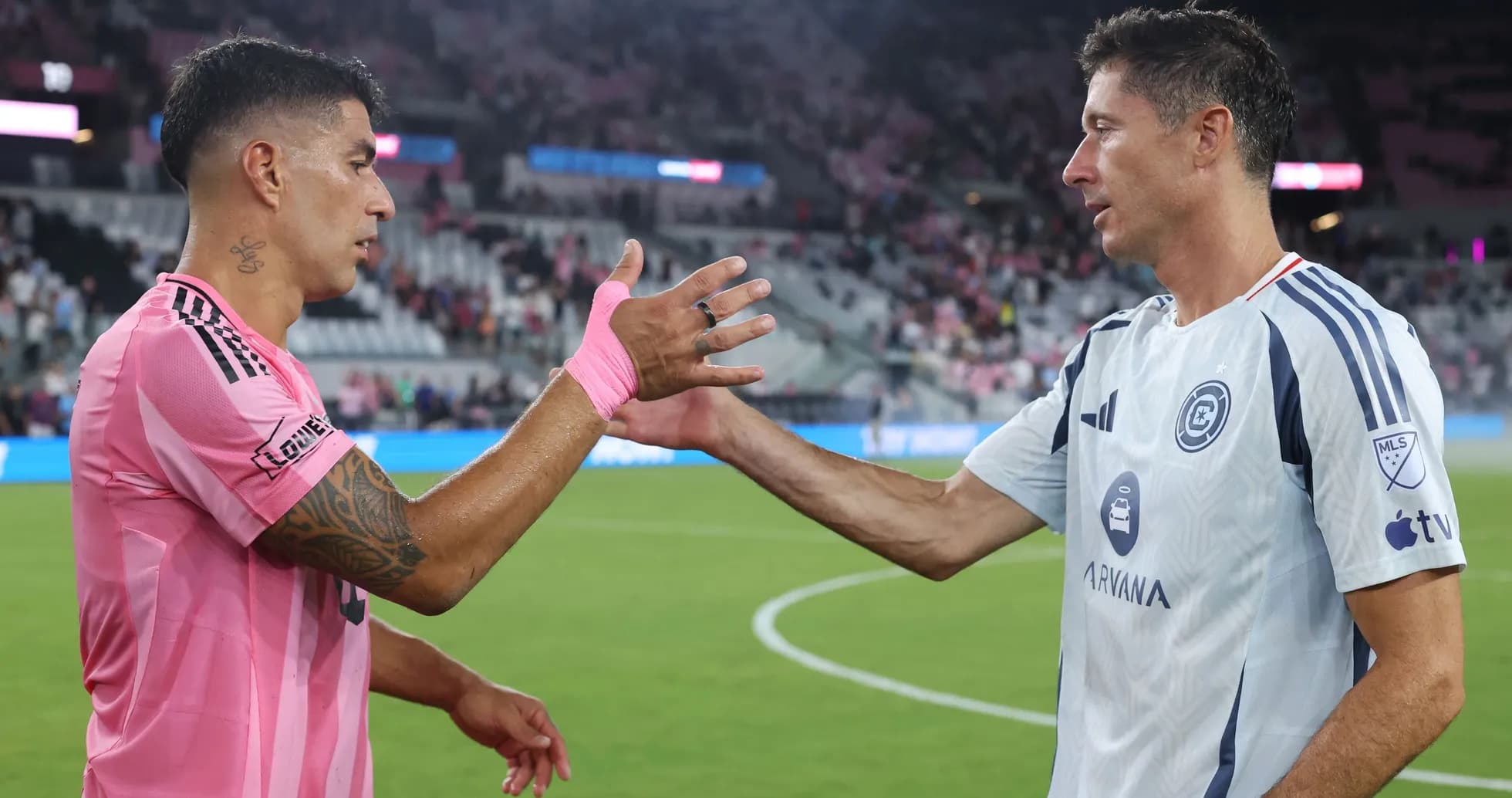 Two players shaking hands after the match