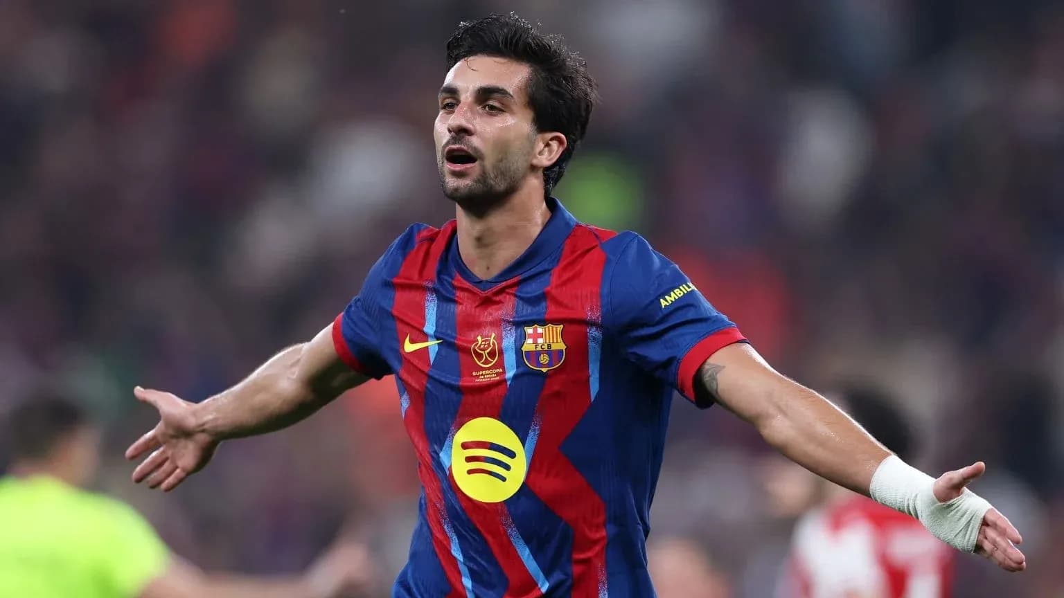 Barcelona player celebrating a goal during match