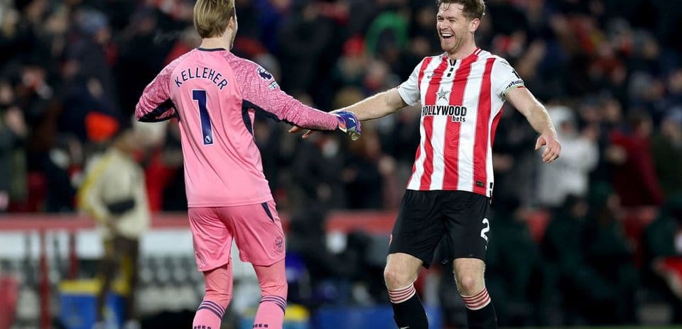 Players celebrating after a match handshake