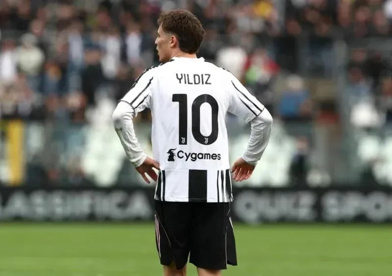 Player Yildiz wearing jersey number 10 on field
