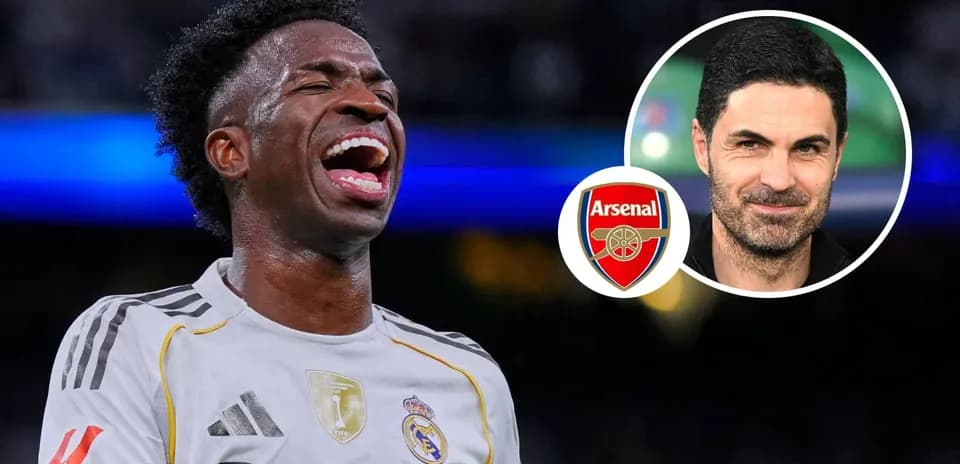 Vinícius Júnior celebrating in Real Madrid jersey