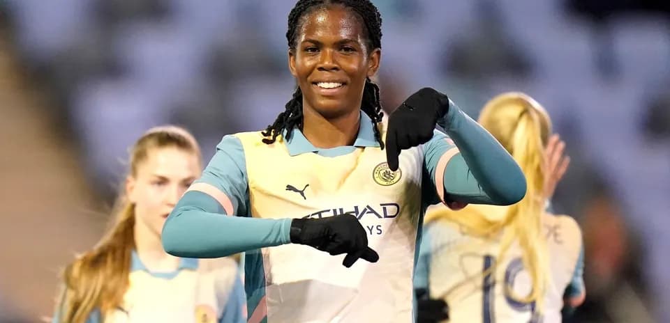 Manchester City Women's player celebrating a goal