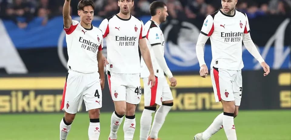 AC Milan players celebrating during Serie A match