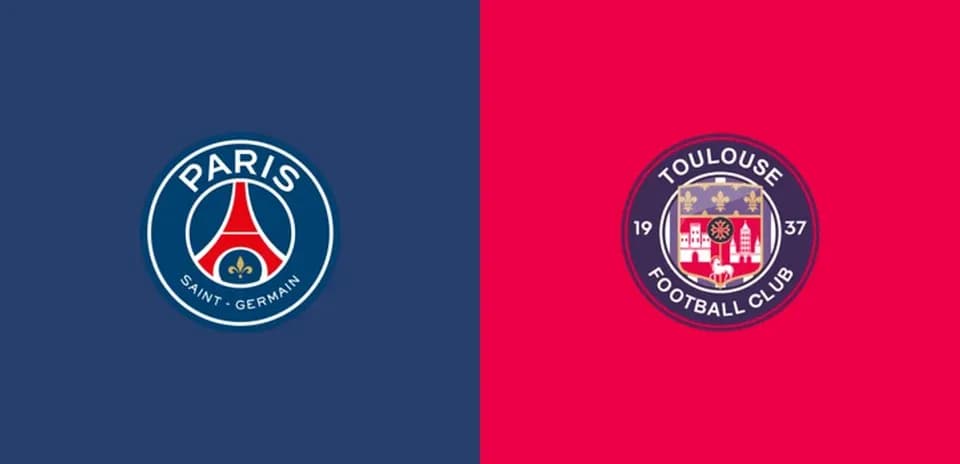 Logos of Paris Saint-Germain and Toulouse Football Club