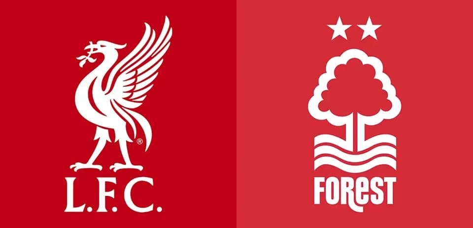 Logos of Liverpool FC and Nottingham Forest