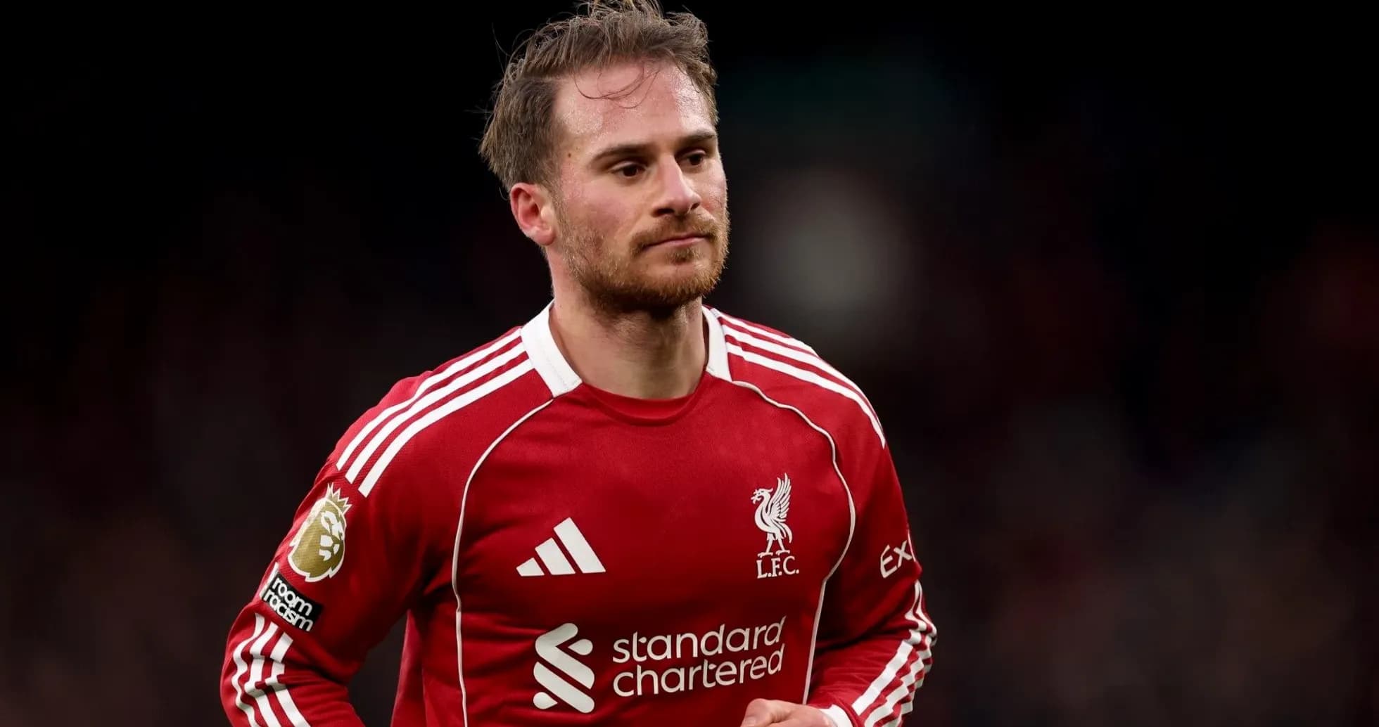 Player wearing Liverpool kit during match