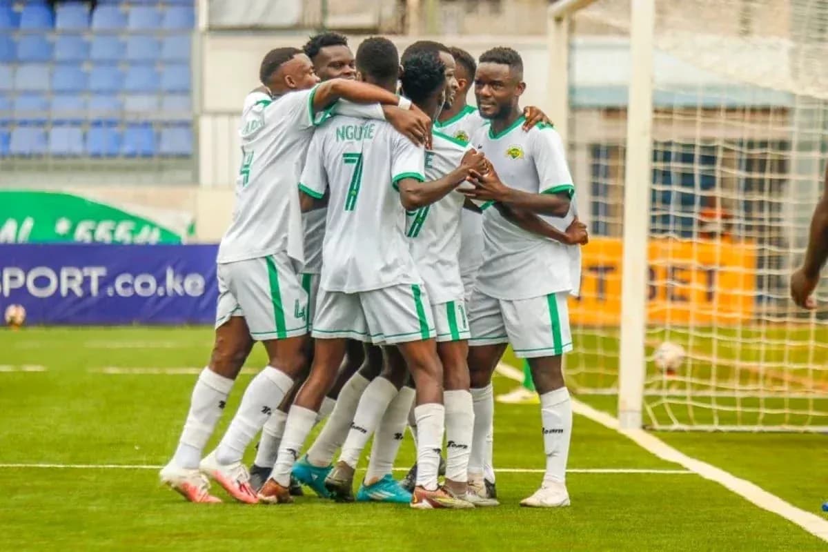 Kariobangi Sharks celebrating a goal during match