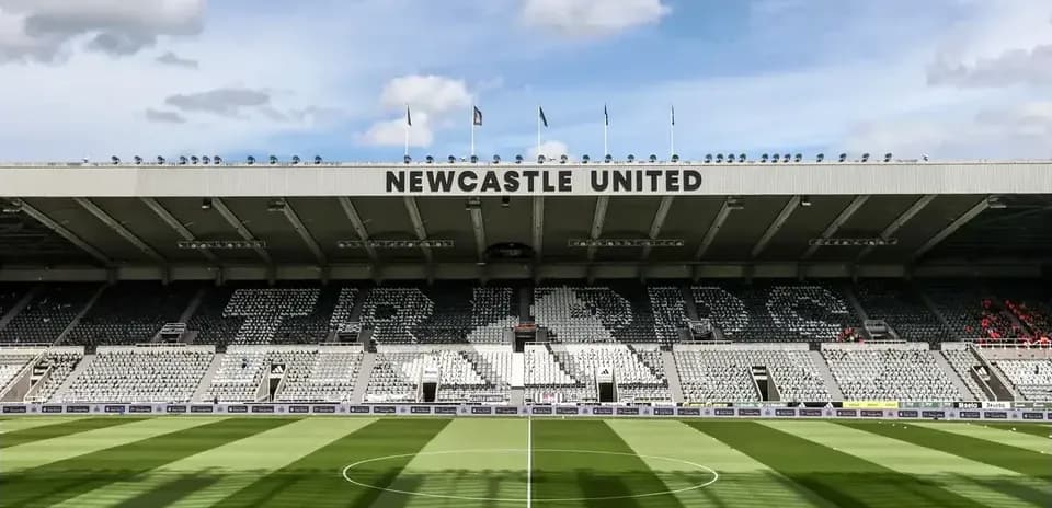 Stadium view of Newcastle United with empty seats