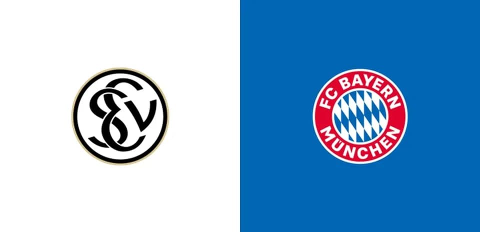 Logos of SV and FC Bayern München side by side