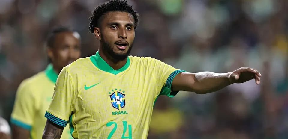 Brazilian player signaling during a match