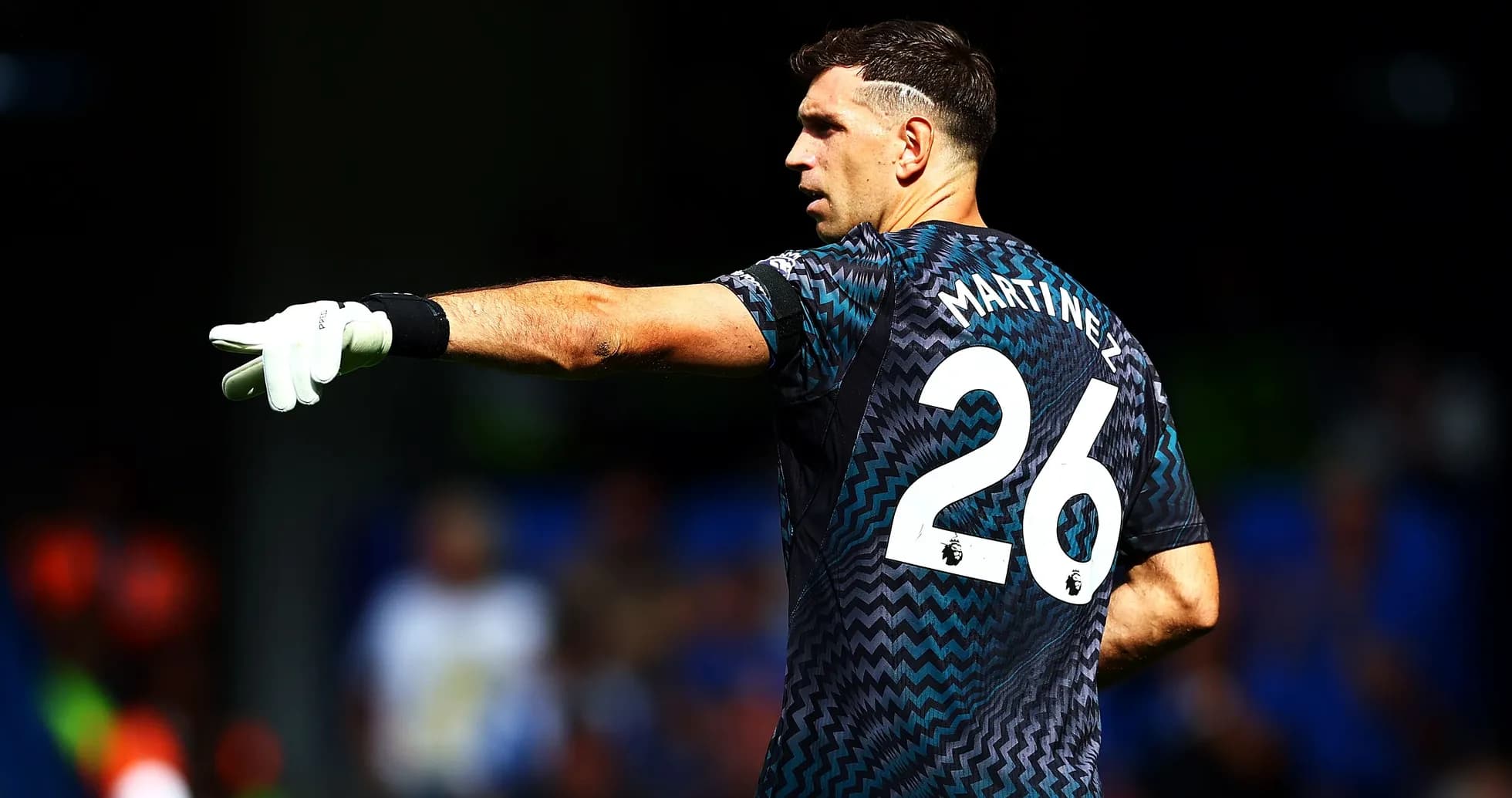 Goalkeeper directing play during match action