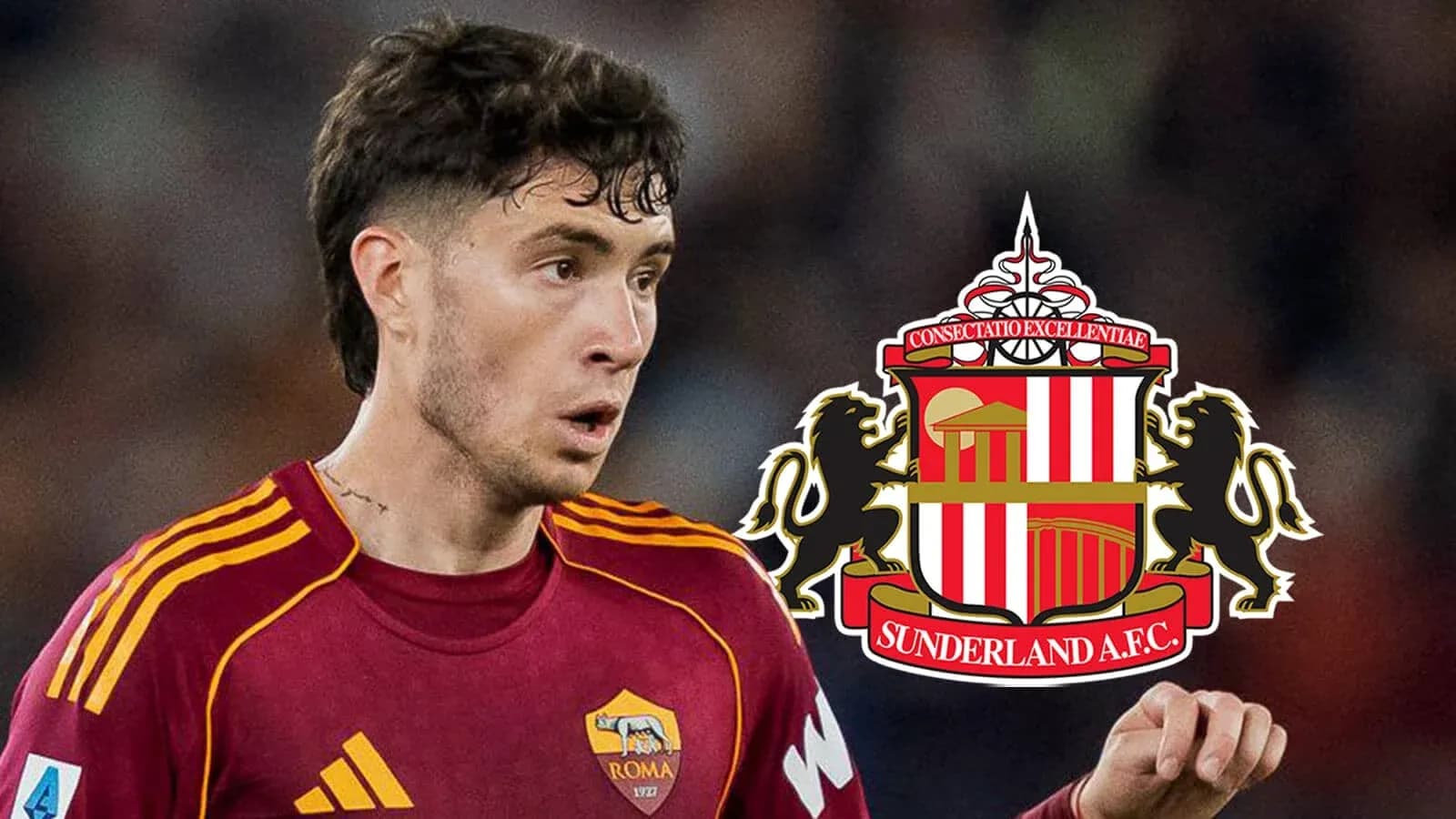 Player in Roma kit with Sunderland A.F.C. logo