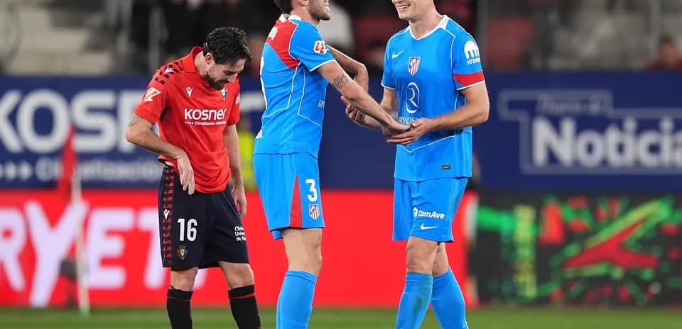 Atletico Madrid players celebrating during match