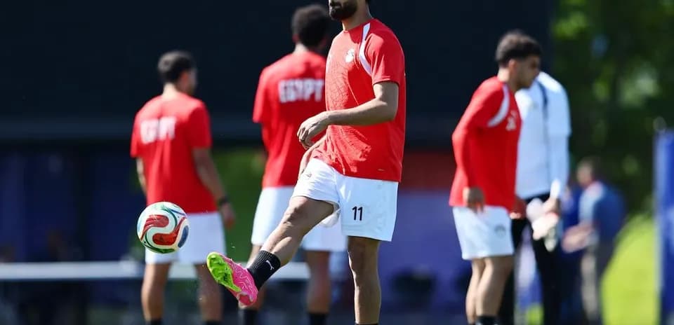 Egyptian player practicing before World Cup match