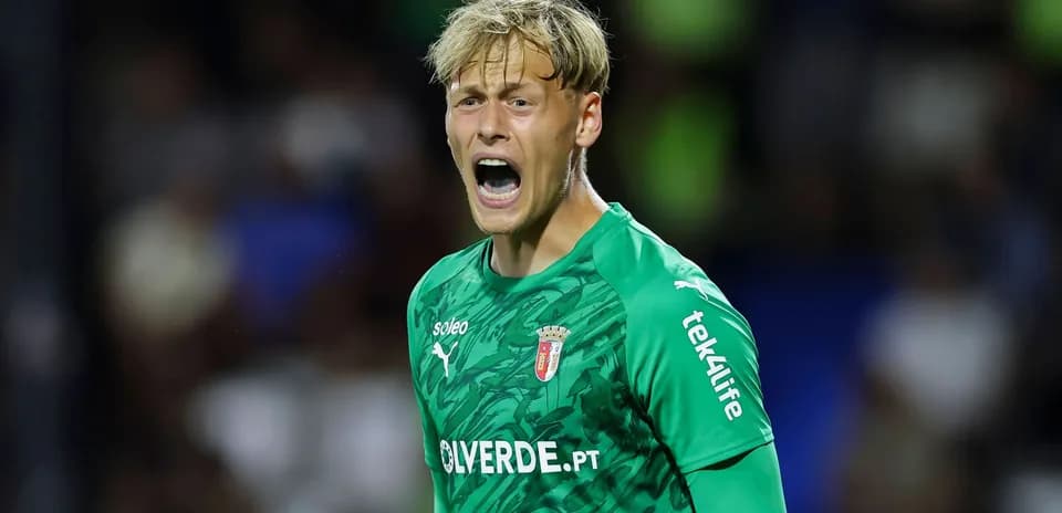 Goalkeeper yelling during a football match