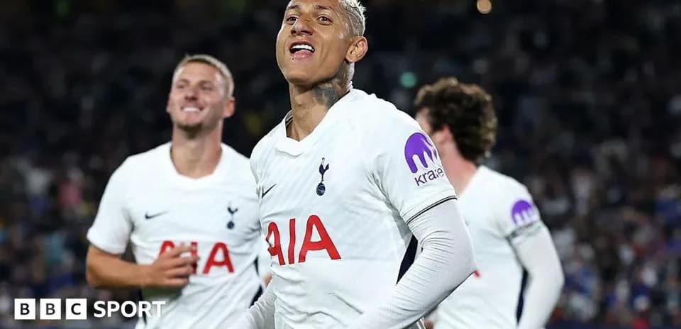 Tottenham players celebrating a goal during match