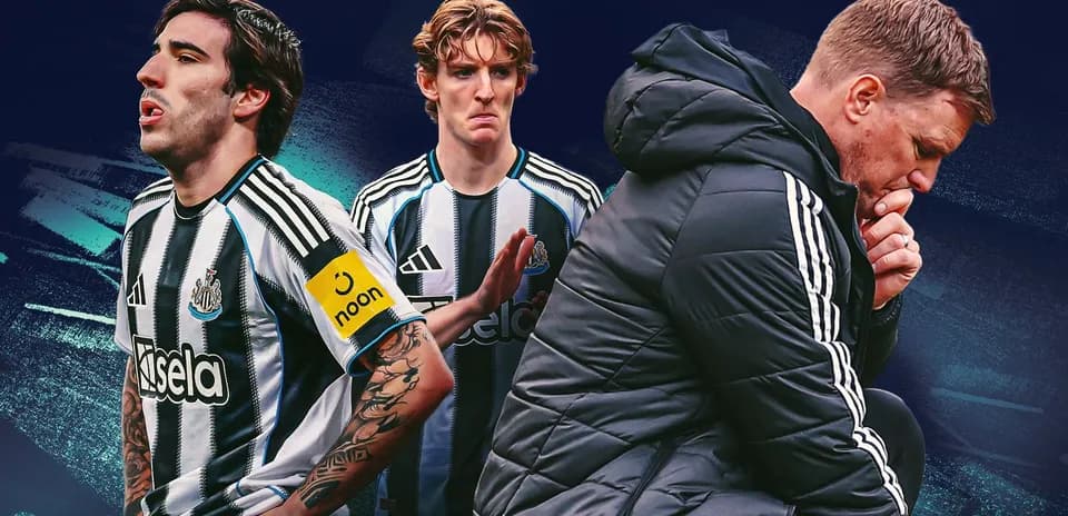 Newcastle United players and manager during match reflection