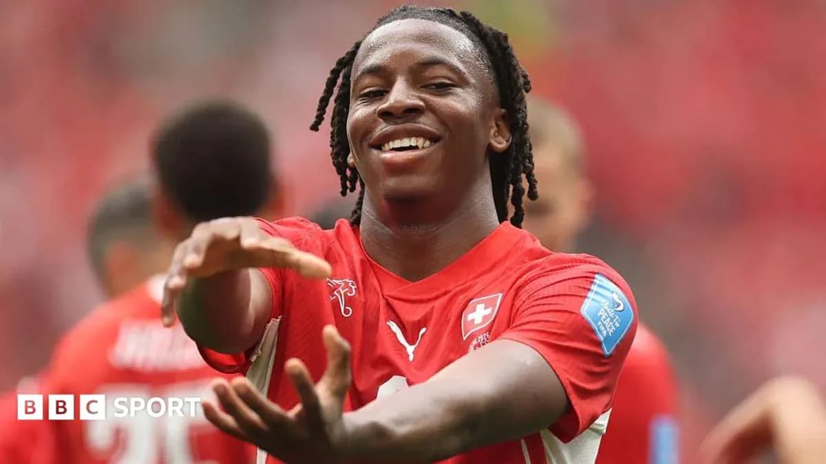 Player celebrating during a match for Switzerland