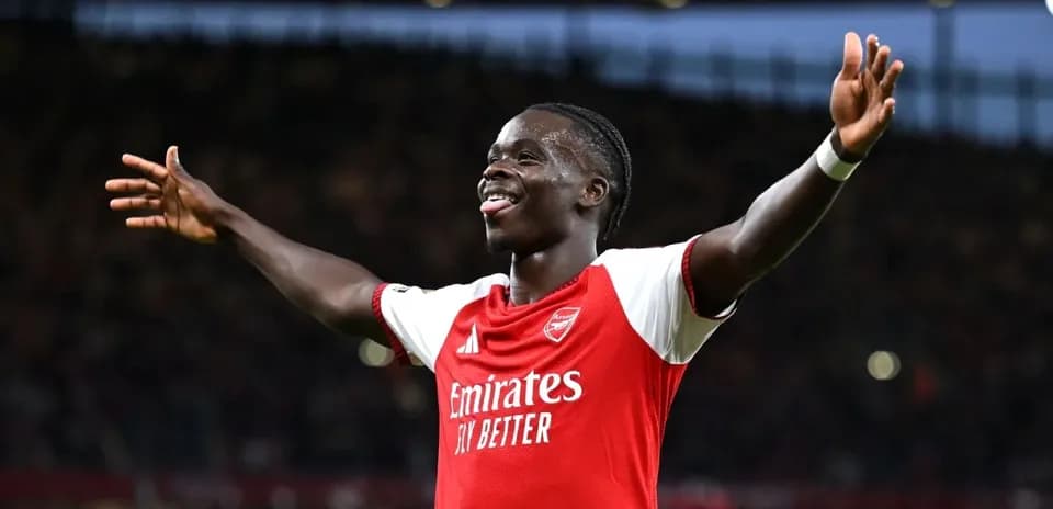 Arsenal player celebrating during a match