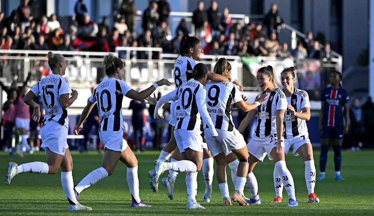 Juventus Women celebrating a goal during match