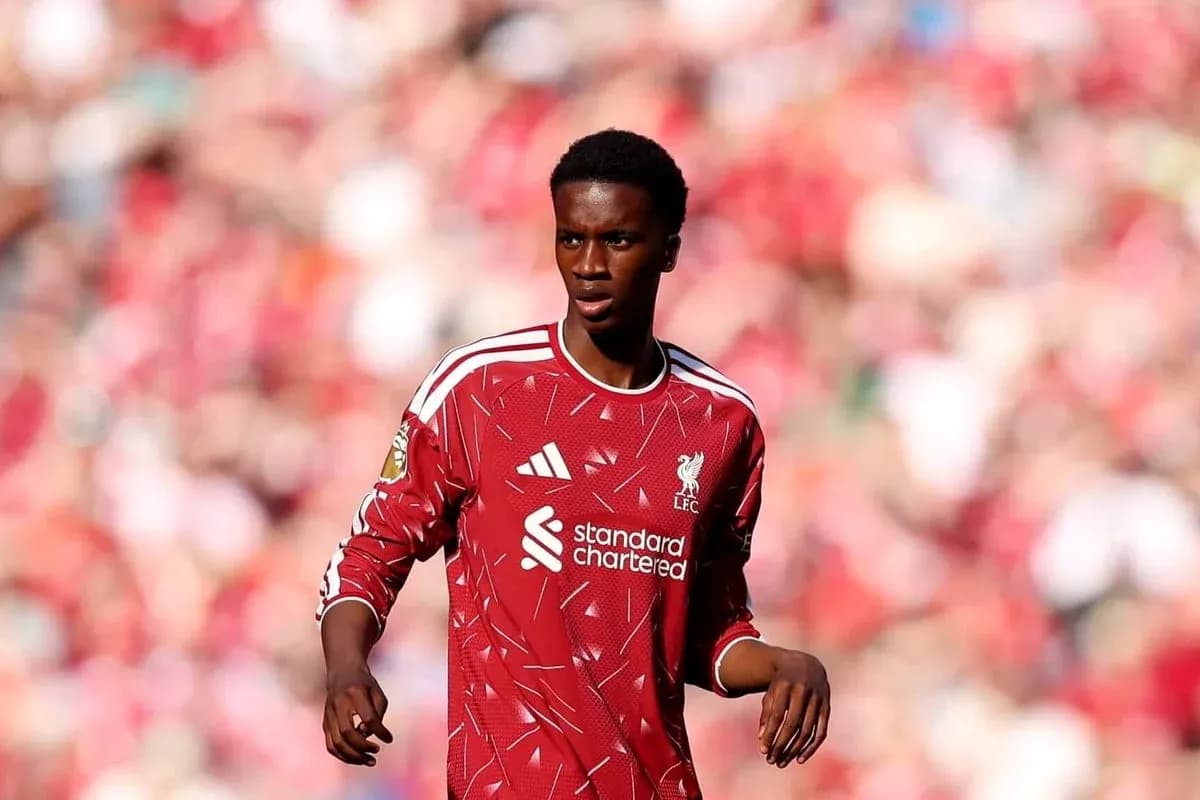 Player in Liverpool kit during match at stadium