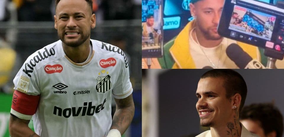 Neymar in Santos jersey and two other images