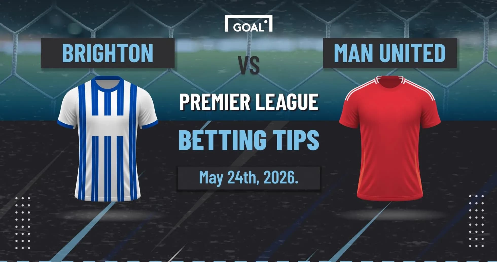 Brighton and Manchester United jerseys for Premier League match