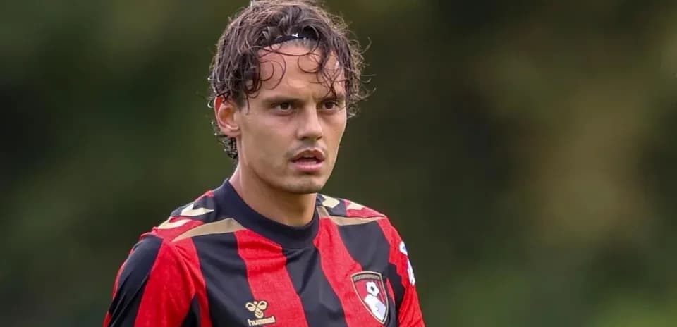 Player wearing Bournemouth kit during training session