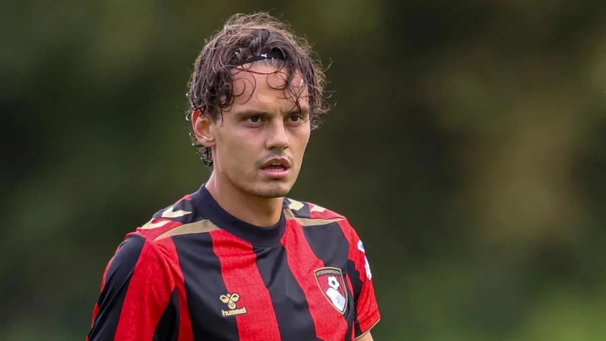 Player wearing Bournemouth kit during training session